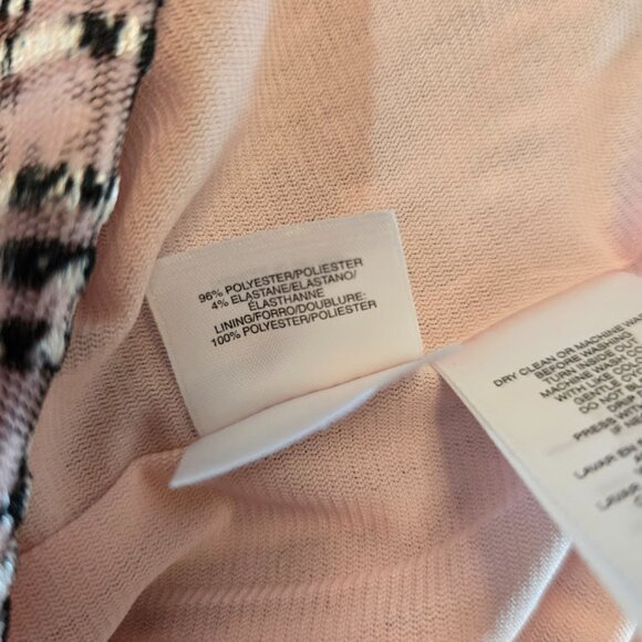 KASPER WOMENS SLEEVELESS TOP PETITE LARGE PINK BLACK PRINT SHIMMER TEXTURED KNIT - Picture 8 of 9